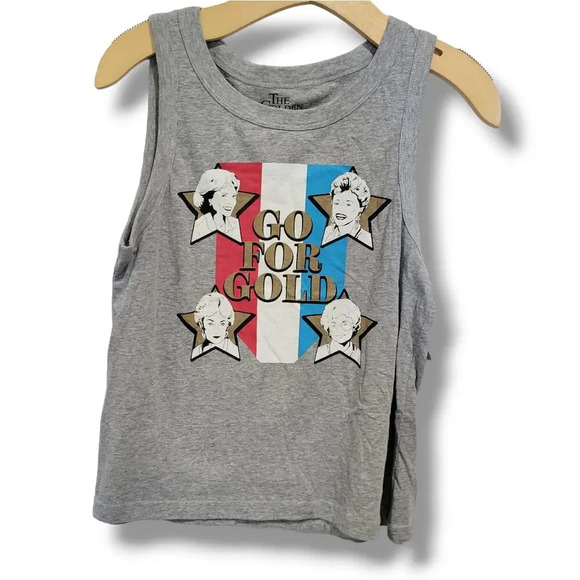 ABC Studios The Golden Girl's Women's gray GO FOR GOLD Graphic Tank Top - Picture 1 of 6